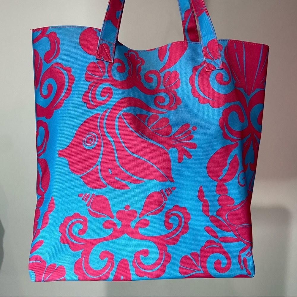 Lilly Pulitzer Blue and Pink Tote Bag - Picture 7 of 11
